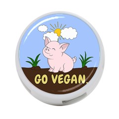 Go Vegan - Cute Pig 4-port Usb Hub (one Side)