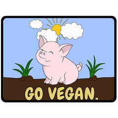 Go Vegan - Cute Pig Fleece Blanket (Large) 