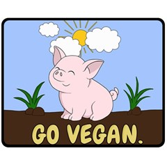 Go Vegan - Cute Pig Fleece Blanket (Medium) 