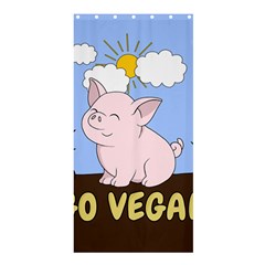 Go Vegan - Cute Pig Shower Curtain 36  x 72  (Stall) 