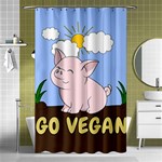 Go Vegan - Cute Pig Shower Curtain 48  x 72  (Small)  Curtain(48  X 72 ) - 42.18 x64.8  Curtain(48  X 72 )