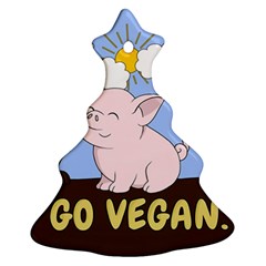 Go Vegan - Cute Pig Ornament (Christmas Tree) 