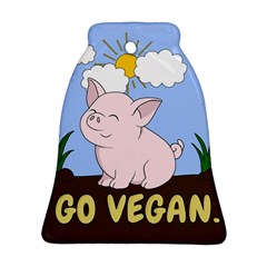 Go Vegan - Cute Pig Ornament (Bell)