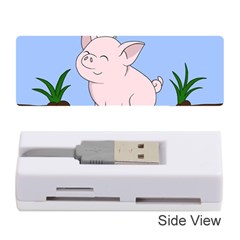 Go Vegan - Cute Pig Memory Card Reader (stick)  by Valentinaart