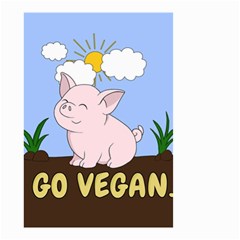 Go Vegan - Cute Pig Small Garden Flag (Two Sides)