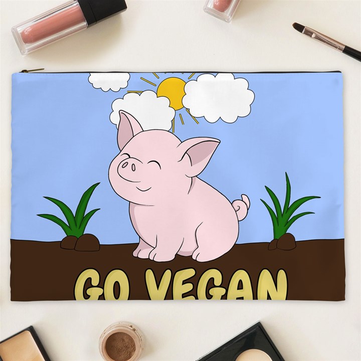 Go Vegan - Cute Pig Cosmetic Bag (XXL) 