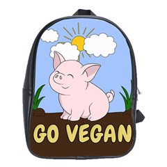 Go Vegan - Cute Pig School Bag (XL)