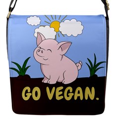 Go Vegan - Cute Pig Flap Messenger Bag (S)