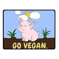 Go Vegan - Cute Pig Double Sided Fleece Blanket (Small) 