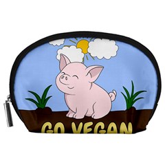 Go Vegan - Cute Pig Accessory Pouches (Large) 