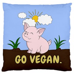 Go Vegan - Cute Pig Standard Flano Cushion Case (Two Sides)