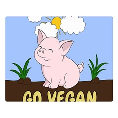 Go Vegan - Cute Pig Double Sided Flano Blanket (Large) 