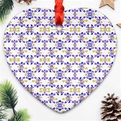 Decorative Ornate Pattern Heart Ornament (two Sides) by dflcprints