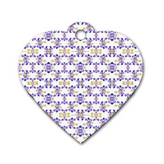 Decorative Ornate Pattern Dog Tag Heart (one Side) by dflcprints