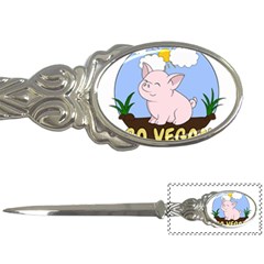 Go Vegan - Cute Pig Letter Openers by Valentinaart