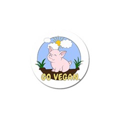 Go Vegan - Cute Pig Golf Ball Marker (4 Pack) by Valentinaart