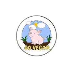 Go Vegan - Cute Pig Hat Clip Ball Marker (4 Pack) by Valentinaart