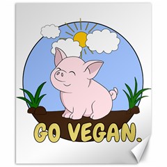 Go Vegan - Cute Pig Canvas 8  X 10  by Valentinaart