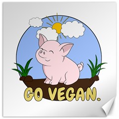 Go Vegan - Cute Pig Canvas 20  X 20   by Valentinaart