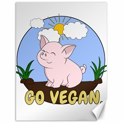 Go Vegan - Cute Pig Canvas 18  X 24   by Valentinaart