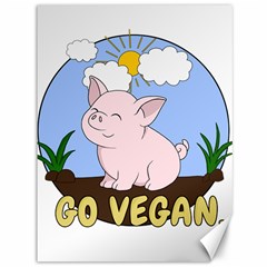 Go Vegan - Cute Pig Canvas 36  X 48   by Valentinaart