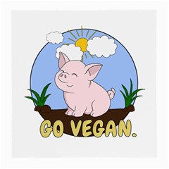 Go Vegan - Cute Pig Medium Glasses Cloth (2-side) by Valentinaart