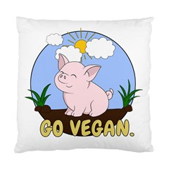 Go Vegan - Cute Pig Standard Cushion Case (one Side) by Valentinaart