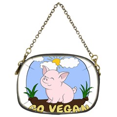 Go Vegan - Cute Pig Chain Purses (two Sides)  by Valentinaart