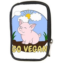 Go Vegan - Cute Pig Compact Camera Cases by Valentinaart