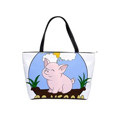 Go Vegan - Cute Pig Shoulder Handbags by Valentinaart