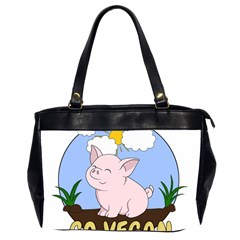 Go Vegan - Cute Pig Office Handbags (2 Sides) 