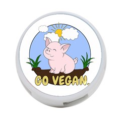 Go Vegan - Cute Pig 4-port Usb Hub (one Side)