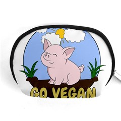 Go Vegan - Cute Pig Accessory Pouches (medium)  by Valentinaart