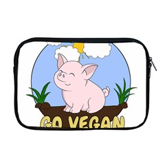 Go Vegan - Cute Pig Apple Macbook Pro 17  Zipper Case by Valentinaart