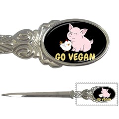 Go Vegan - Cute Pig And Chicken Letter Openers by Valentinaart