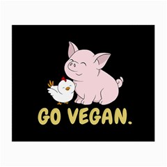 Go Vegan - Cute Pig And Chicken Small Glasses Cloth by Valentinaart