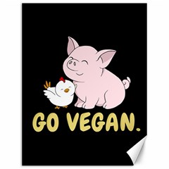 Go Vegan - Cute Pig And Chicken Canvas 12  X 16   by Valentinaart