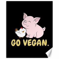 Go Vegan - Cute Pig And Chicken Canvas 16  X 20   by Valentinaart