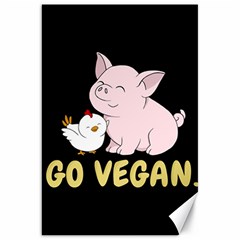 Go Vegan - Cute Pig And Chicken Canvas 20  X 30   by Valentinaart