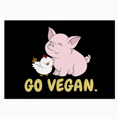 Go Vegan - Cute Pig And Chicken Large Glasses Cloth (2-side) by Valentinaart