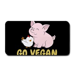 Go Vegan - Cute Pig And Chicken Medium Bar Mats by Valentinaart