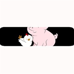 Go Vegan - Cute Pig And Chicken Large Bar Mats by Valentinaart