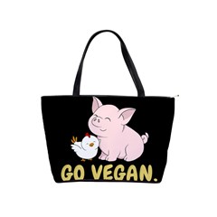 Go Vegan - Cute Pig And Chicken Shoulder Handbags by Valentinaart