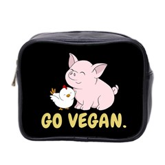 Go Vegan - Cute Pig And Chicken Mini Toiletries Bag 2-side by Valentinaart