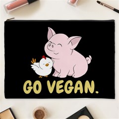 Go Vegan - Cute Pig And Chicken Cosmetic Bag (xxxl)  by Valentinaart