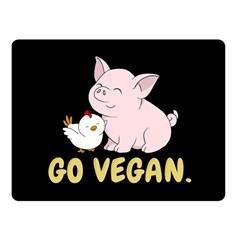 Go Vegan - Cute Pig And Chicken Double Sided Fleece Blanket (small)  by Valentinaart