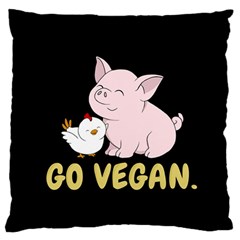 Go Vegan - Cute Pig And Chicken Standard Flano Cushion Case (one Side) by Valentinaart