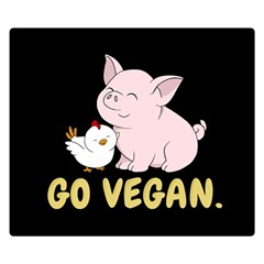 Go Vegan - Cute Pig And Chicken Double Sided Flano Blanket (small)  by Valentinaart