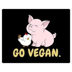 Go Vegan - Cute Pig And Chicken Double Sided Flano Blanket (medium)  by Valentinaart