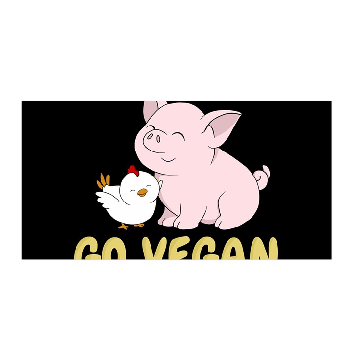 Go Vegan - Cute Pig and Chicken Satin Wrap